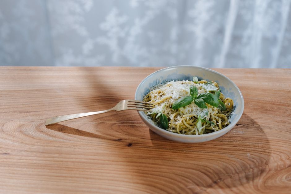 Pesto Pasta Jar with sesame-lime sauce — food · Lunch Ideas