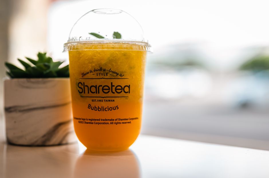 Peach Green Tea with fresh mint — food · Drinks