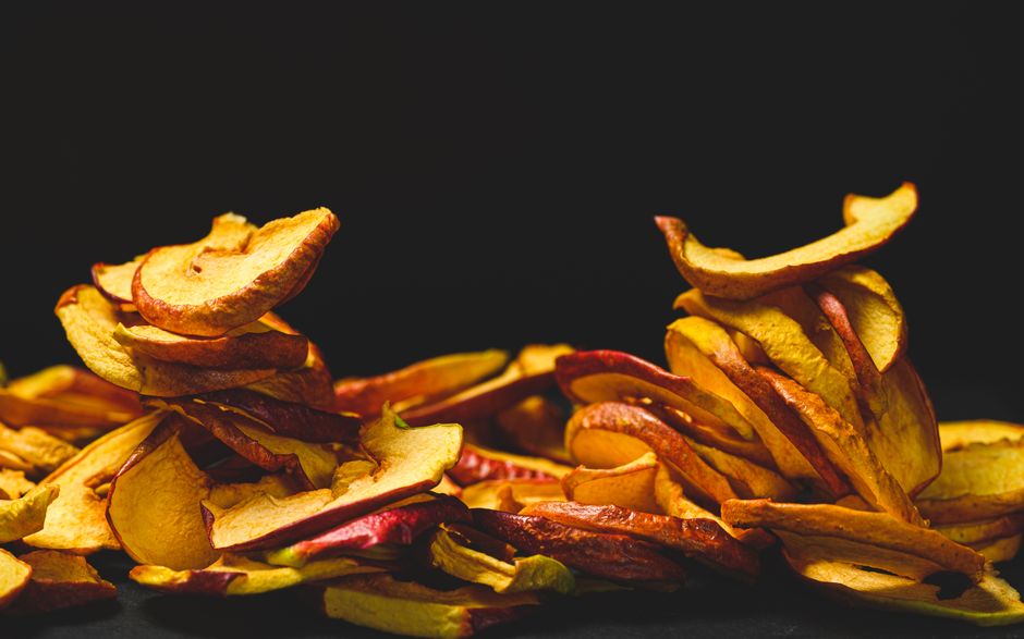 Cinnamon Apple Chips with parmesan crunch — food · Snacks