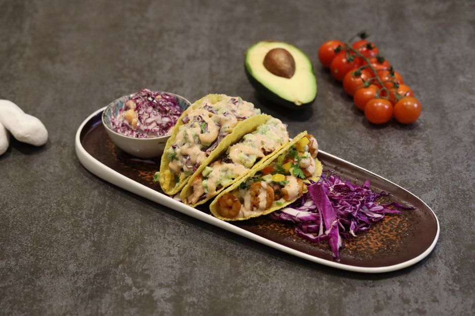 Salsa Verde Tacos — black bean tacos with roasted mushrooms — food · Dinner Ideas