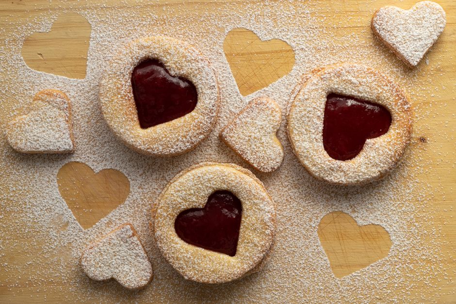 Jam Thumbprint Cookies with warm spice — food · Baking