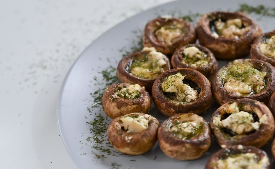 Stuffed Mushroom Caps for a backyard party — food · Party Food