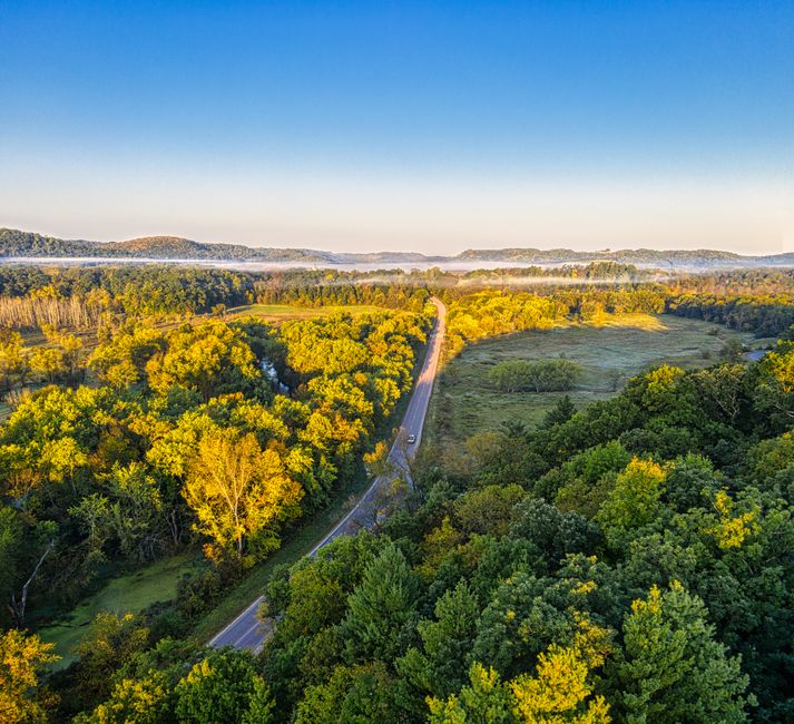 Scenic Byway around a neighborhood market — travel · Road Trips