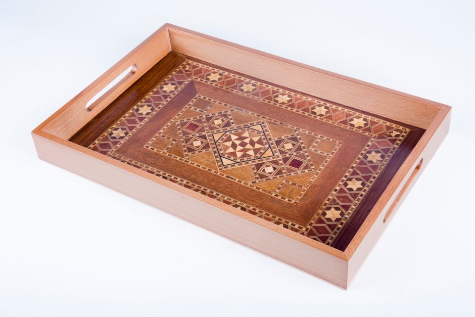 Wooden Tray with a fabric accent — home · DIY