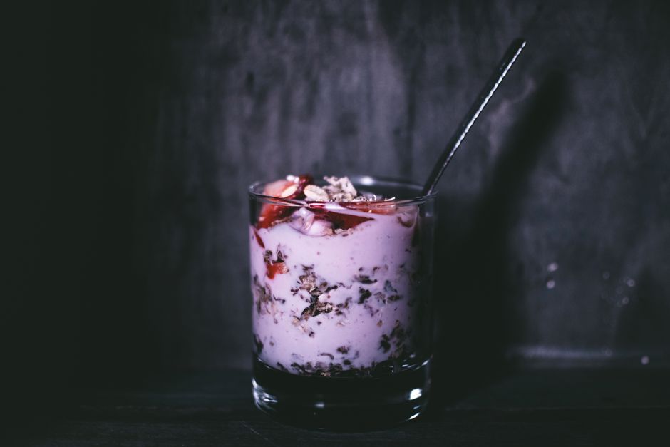 Strawberry Oat Latte for a backyard gathering — food · Drinks