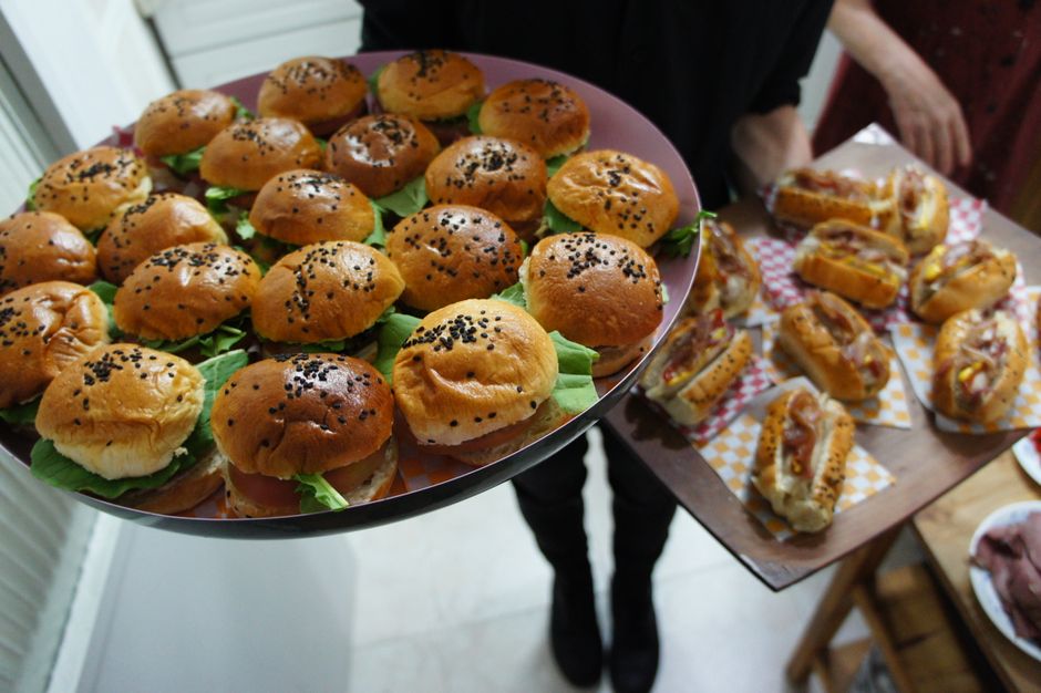 Mini Sandwich Platter with a color-coordinated board — food · Food & Hosting