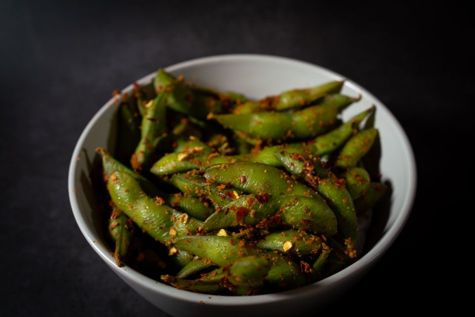 Roasted Edamame with cinnamon honey — food · Snacks