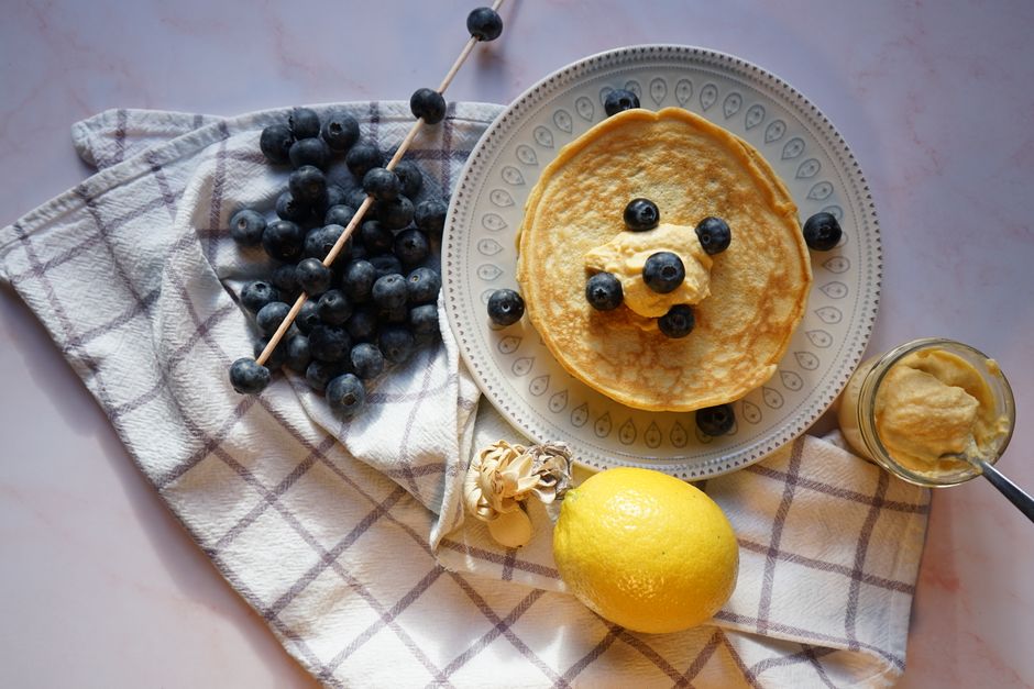 Blueberry Oat Pancakes with lemon ricotta — food · Breakfast & Brunch