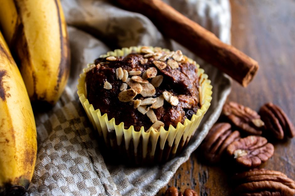 Banana Walnut Muffins with crispy potatoes — food · Breakfast & Brunch