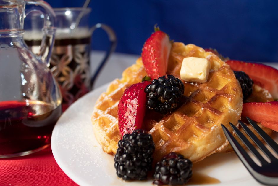 Lemon Ricotta Waffles with whipped cottage cheese — food · Breakfast & Brunch