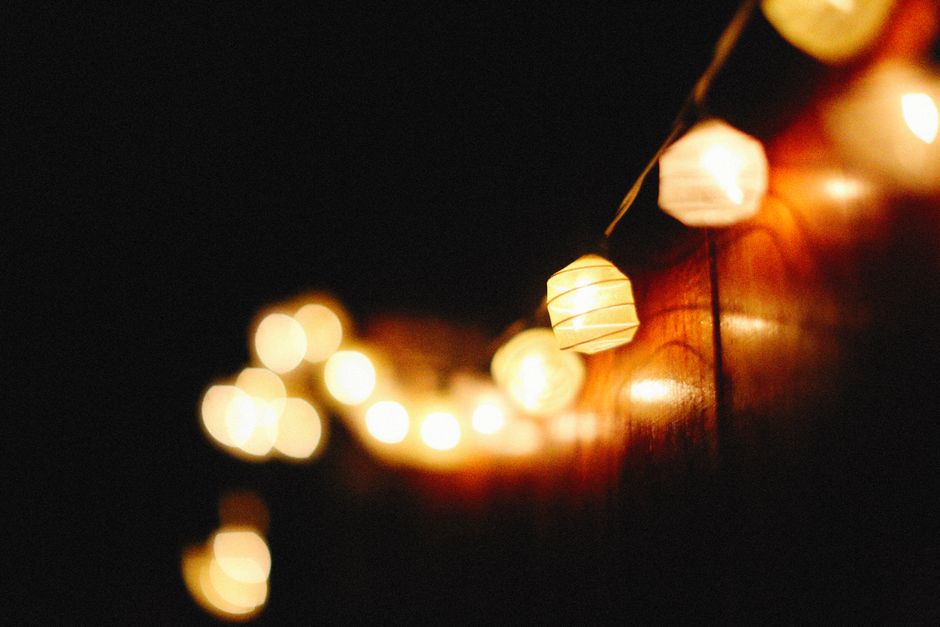 String-Light Corner with a soft curved silhouette — home · Garden & Outdoor