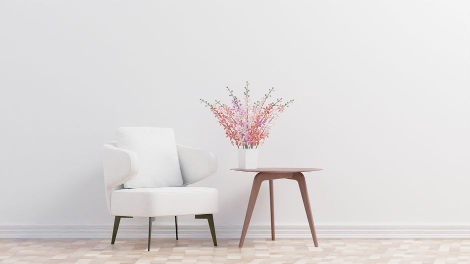 Side Table using warm neutral tones — home · Living Rooms