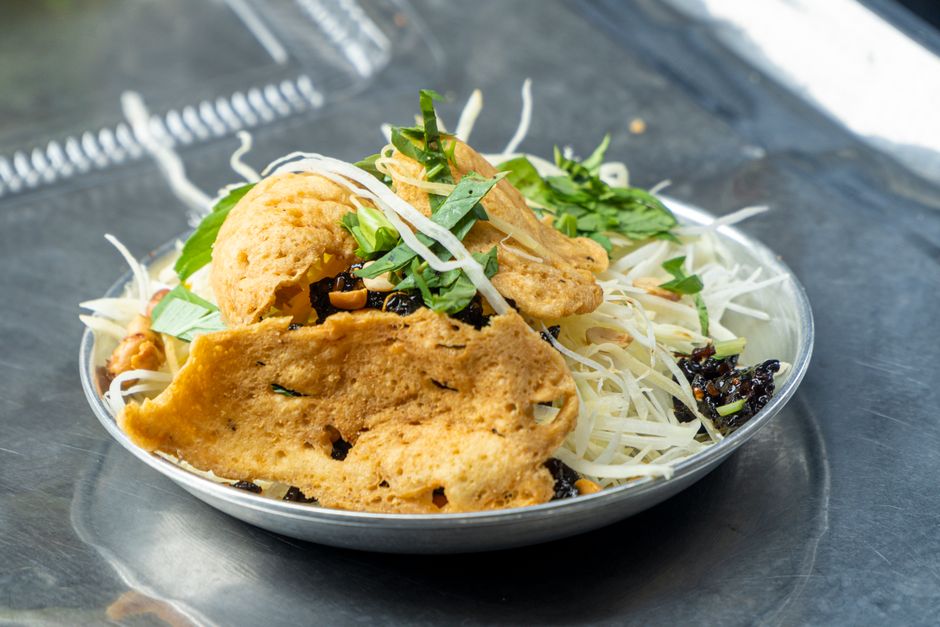 Peanut Noodle Salad with a toasted pita side — food · Lunch Ideas