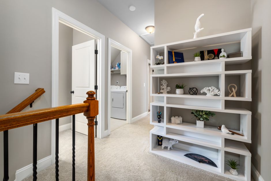 Linen Shelf with a gallery-style arrangement — home · Organization