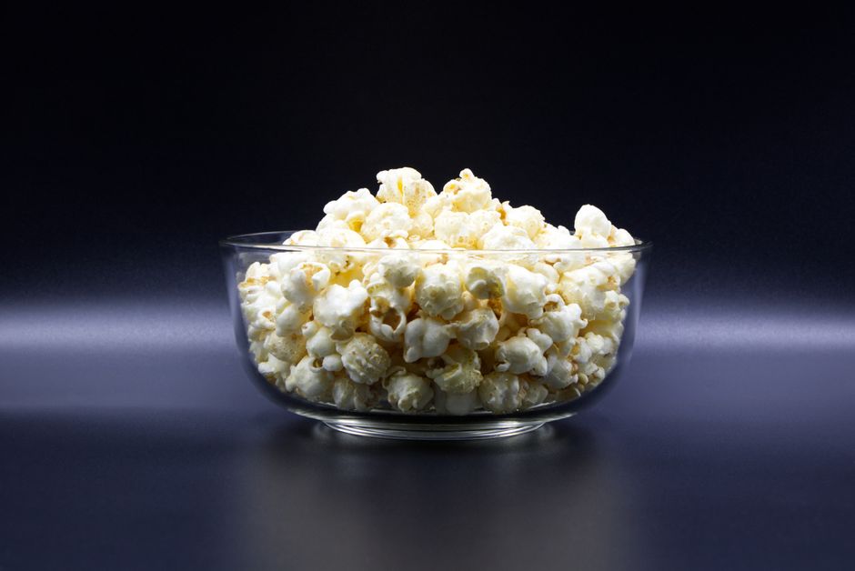 Parmesan Popcorn with tahini drizzle — food · Snacks
