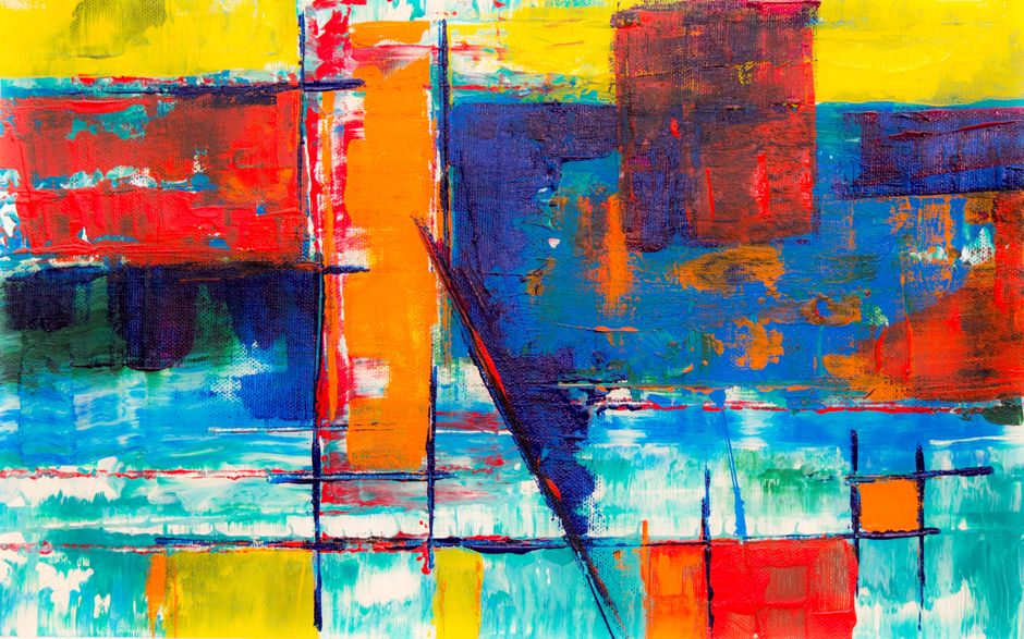 Geometric Color Field — acrylic abstract blocks with a bold geometric pattern — diy-creativity · Art & Painting