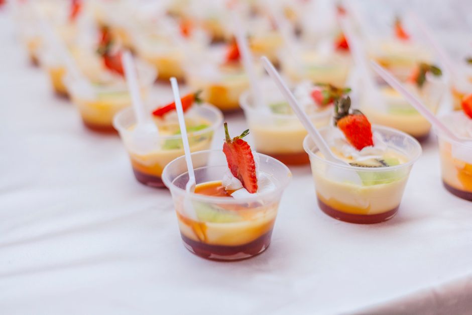 Fresh Fruit Dessert Table with labeled serving bowls — food · Food & Hosting
