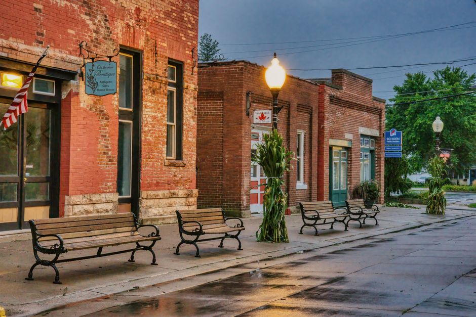 Small-Town Main Street around a local craft shop — travel · Weekend Getaways
