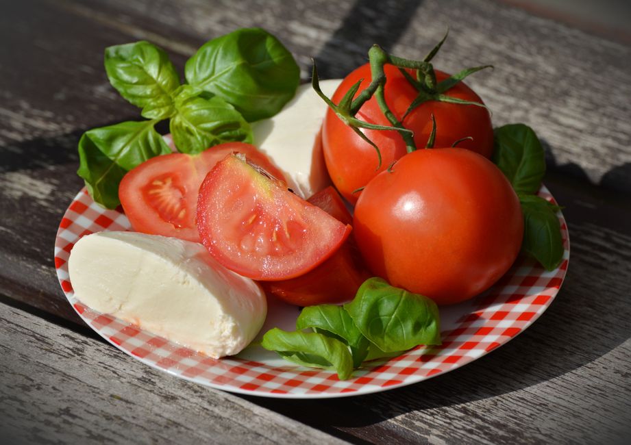 Caprese Skewers for a potluck table — food · Party Food