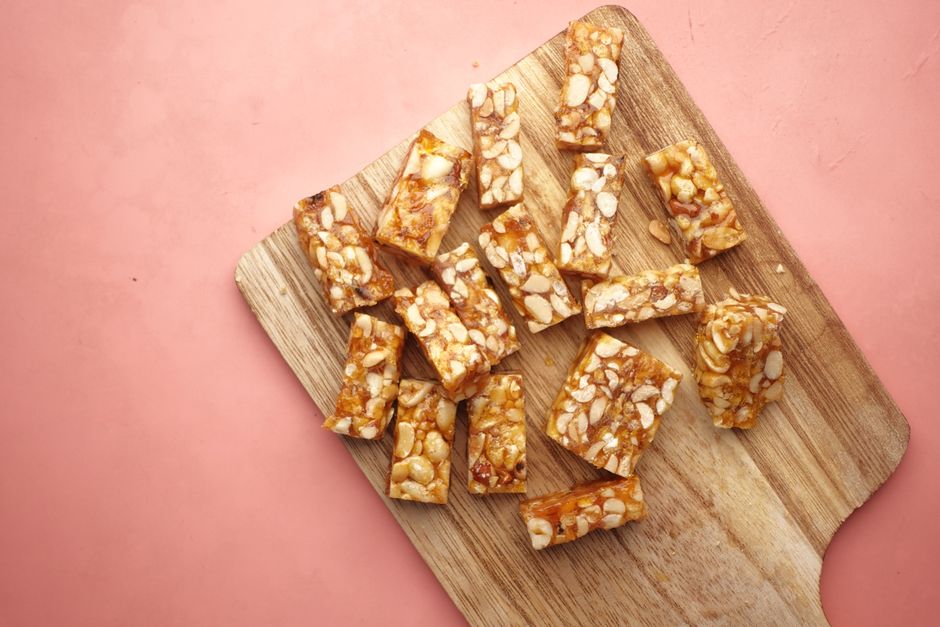 Lemon Berry Bars with honeyed nuts — food · Desserts