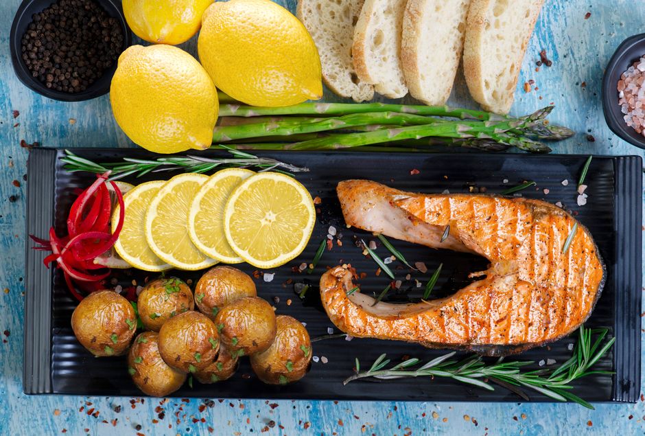 Lemon Herb Salmon with a crisp salad side — food · Dinner Ideas
