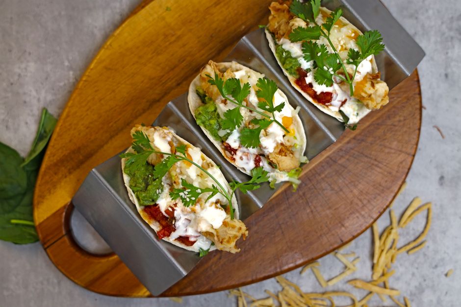 Crispy Tofu Tacos for a family lunch table — food · Lunch Ideas