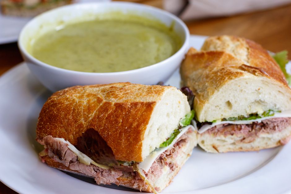 Soup-and-Bread Table for buffet style serving — food · Food & Hosting