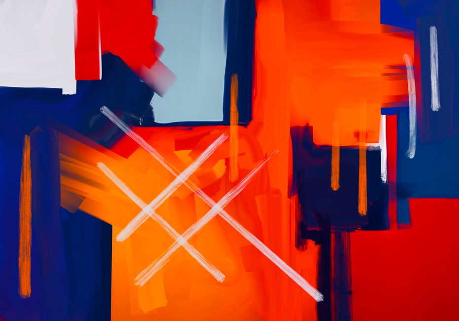 Geometric Color Field for blocks experimenting color — diy-creativity · Art & Painting