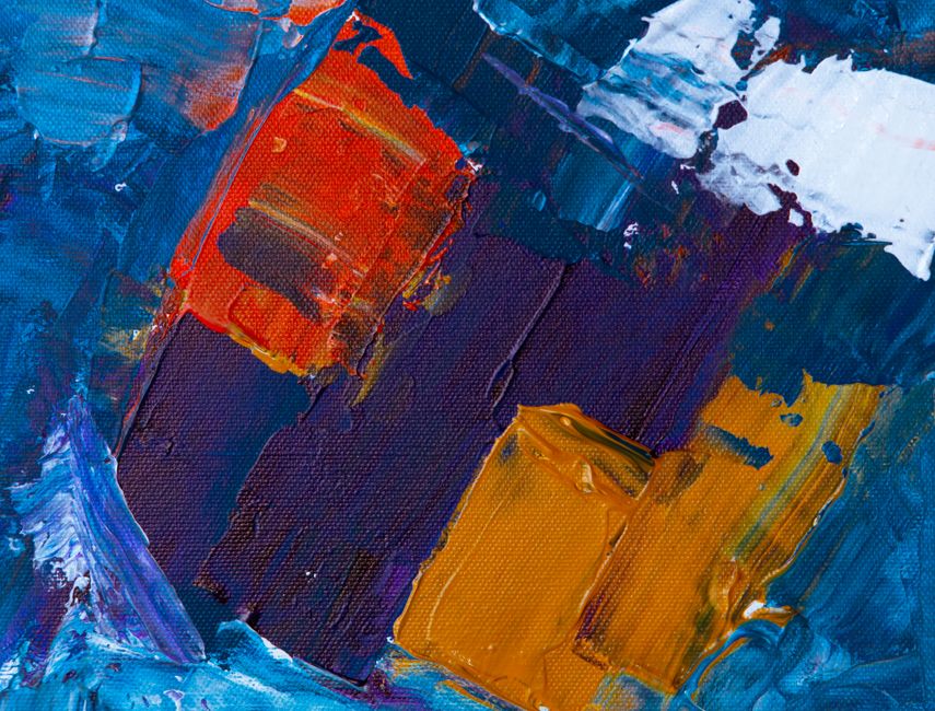 Acrylic Abstract Blocks — keepsake art painting using fabric scraps — diy-creativity · Art & Painting