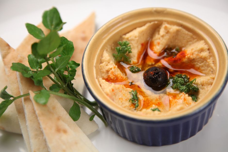 Cucumber Hummus Cups with toasted seeds — food · Snacks