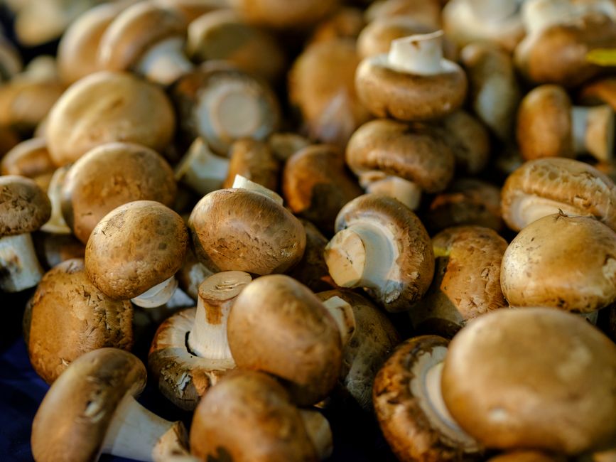 Stuffed Mushroom Caps with a sweet heat sauce — food · Party Food