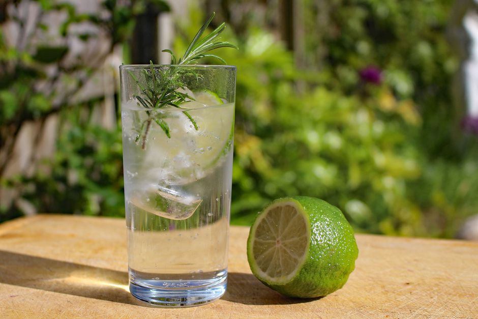 Rosemary Citrus Cooler with coconut cream — food · Drinks
