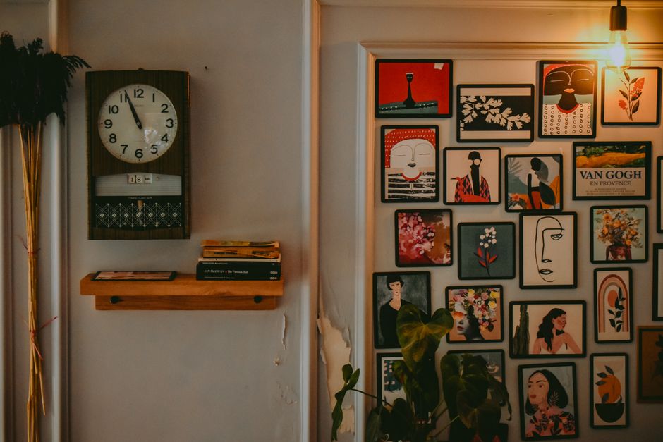 Gallery Wall around one statement mirror — home · Home Decor