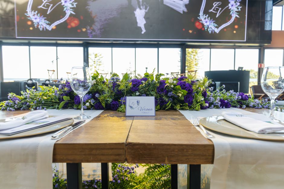 Escort-Card Display around a signature dessert — celebrations · Weddings