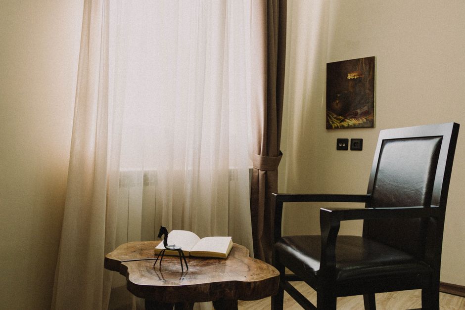 Reading Chair using warm neutral tones — home · Bedrooms