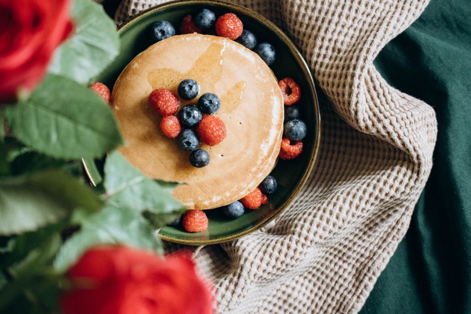 Blueberry Oat Pancakes — berry baked oats with roasted tomatoes — food · Breakfast & Brunch