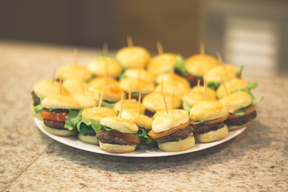 Mini Veggie Sliders with a tangy pickle — food · Party Food