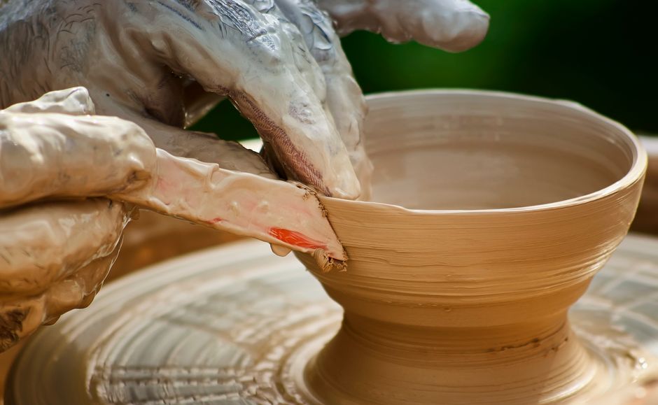Clay Candle Dish for vase experimenting color 2 — diy-creativity · Handmade Decor