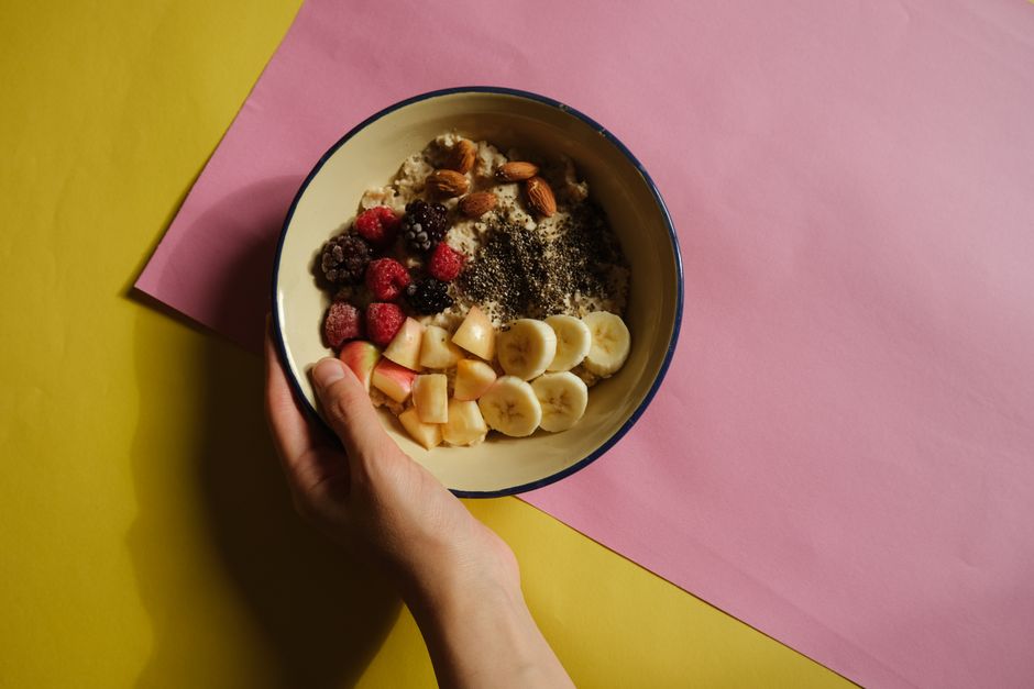 Banana Oat Bites with whipped feta — food · Snacks