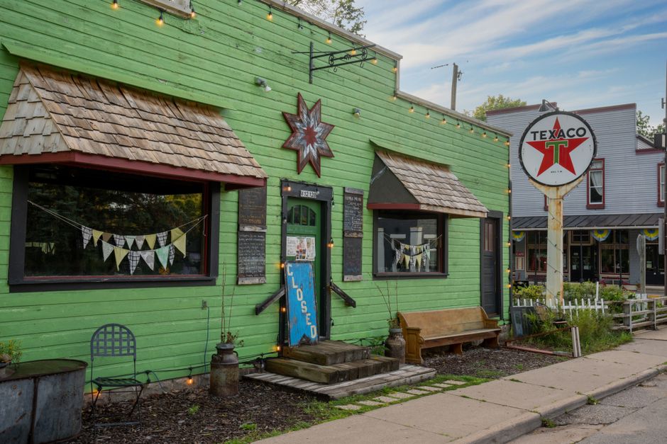 Small-Town Main Street around a neighborhood market — travel · Weekend Getaways