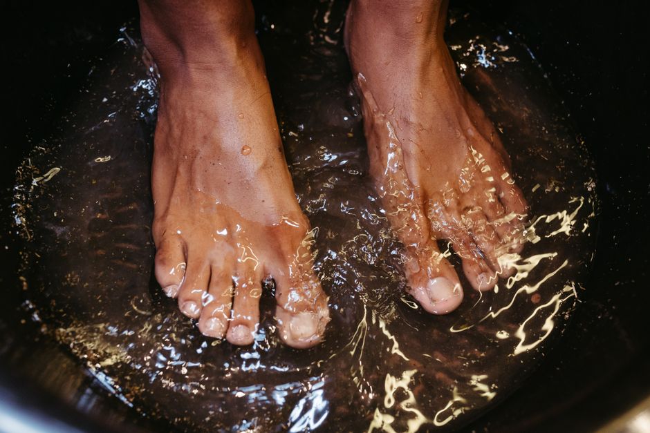 Warm Foot Soak after a busy meeting after a busy meeting — wellness · Relaxation