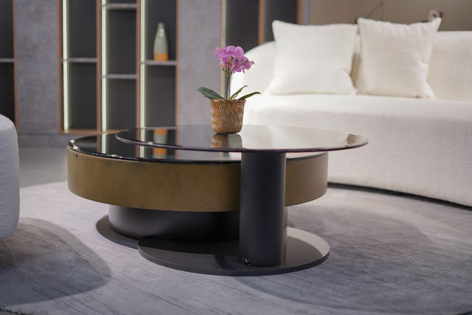 Coffee Table with a gallery-style arrangement — home · Living Rooms