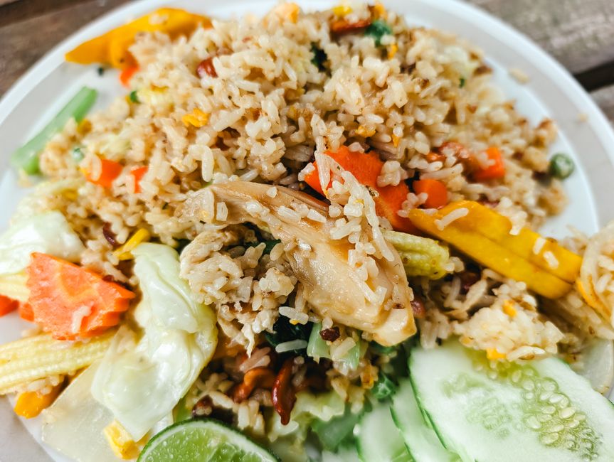 Vegetable Fried Rice with roasted garlic — food · Recipes