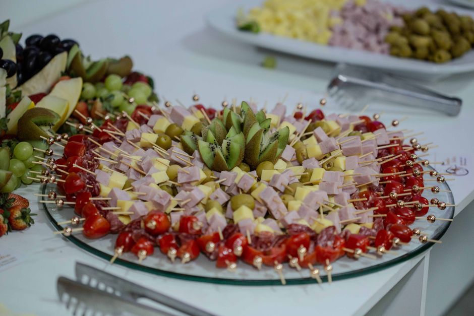 Fruit Skewer Cups with a baked finish — food · Party Food