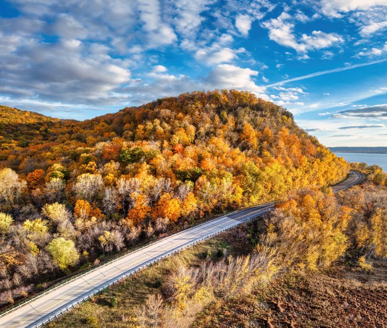 Scenic Byway with a golden-hour viewpoint — travel · Road Trips