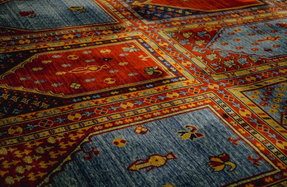 Large Rug with a soft linen layer — home · Living Rooms