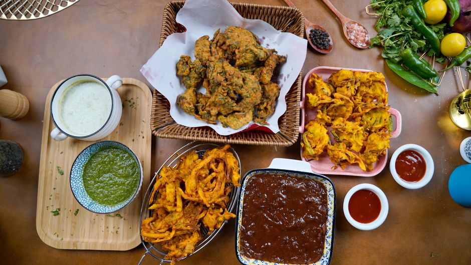 Crispy Corn Fritters with a sweet heat sauce — food · Party Food