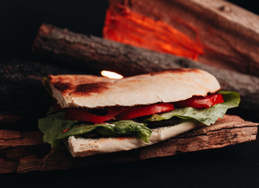 Roasted Veggie Sandwich with pesto drizzle — food · Lunch Ideas