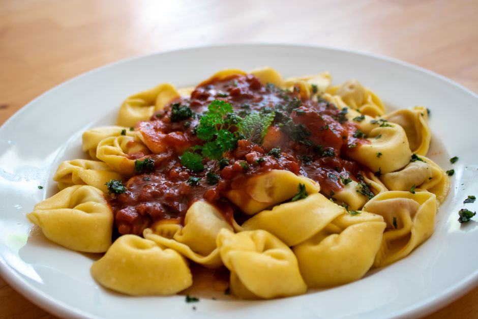 Pesto Tortellini Picks with a smoky glaze — food · Party Food