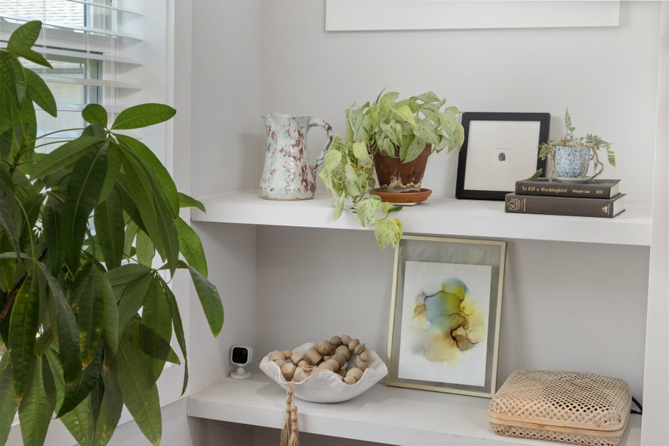 Picture Ledge using one repeated accent color — home · Home Decor